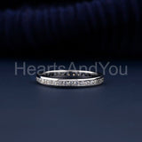 0.5ct Round Cut Moissanite Eternity Channel Set Wed Band 14k White Gold Plated
