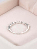 1ct Round Cut Blue Sapphire Milgrain Stackable Wedding Band 14k WhiteGold Finish
