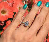 1.7ct Engagement Ring Pear Cut Diamond Accents Solitaire 14k Yellow Gold Finish