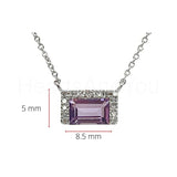0.5ct Baguette Cut Simulated Amethyst Stylish Pendant 14k White Gold Plated