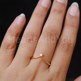 0.05ct Round Cut Moissanite Minimal Tiara Chevron Ring 14K Yellow Gold Plated