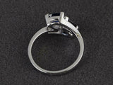 2ct Engagement Ring Trillion Cut Blue Sapphire Bypass Style 14k White Gold Over