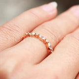 0.3ct Marquise Simulated Diamond Minimalist Wedding Band 14k Rose Gold Plated