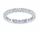 2.5ct Round Cut Diamond Unique Eternity Wedding Ring Band 14k White Gold Finish