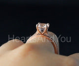2ct Round Cut Simulated Morganite Solitaire Accents Ring Set 14k RoseGold Plated