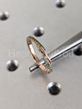 0.3ct Round Cut Simulated Emerald Infinity Wedding Band 14k Yellow Gold Plated