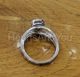 2.3ct Pear Simulated Diamond Split Shank Engagement Ring 14K White Gold Plated