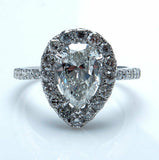 4.5Ct Pear Cut VVS1/D Diamond Halo Vintage Engagement Ring 14K White Gold Finish