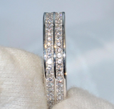 3ct Round Cut VVS1D Diamond Wedding Ring Band 14k White Gold Finish Anniversary