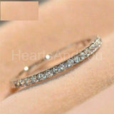 0.5ct Round Cut Moissanite Half Eternity Wedding Band 14k White Gold Plated