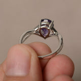 1ct Pear Purple Amethyst Infinity Solitaire Engagement Ring 14k WhiteGold Finish