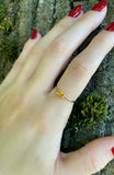 0.5ct Baguette Cut Yellow Sapphire Minimalist Solitaire Ring 14k YellowGold Over