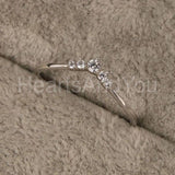 0.5ct Round Cut Moissanite Dainty Minimalist Wedding Band 14k White Gold Plated