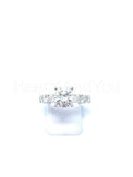 2.35ct Round Cut Moissanite Solitaire with Accents Ring 14k White Gold Plated