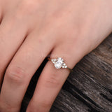 2.2ct Oval Simulated Diamond Round Accent Engagement Ring 14K Yellow Gold Plated