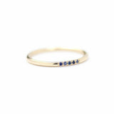 0.3ct Round Cut Blue Sapphire Engagement Ring Minimalist 14k Yellow Gold Finish