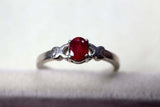 0.4ct Engagement Ring Oval Cut Pink Ruby Solitaire Women 14k White Gold Finish