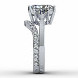 4.5ct Radiant Cut Diamond Engagement Ring Bridal Set Trilogy 14k White Gold Over