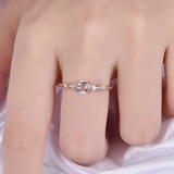 0.6ct Round Cut Peach Morganite Engagement Ring Five Stone 14k Rose Gold Finish