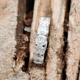 2.5ct Asscher Simulated Diamond Half Eternity Wedding Band 14k White Gold Plated