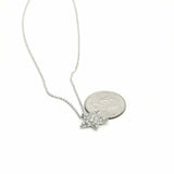 1ct Round Cut Diamond Trendy Star Design Pendant with Chain 14k WhiteGold Finish