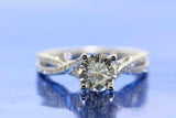 2.2ct Round Cut Diamond Engagement Ring Twisted Bridal Set 14k White Gold Finish