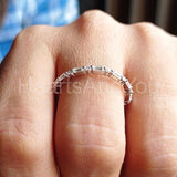 0.2ct Baguette Simulated Diamond Minimalist Wedding Band 14k White Gold Plated