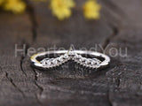 0.2ct Round Cut Moissanite Crown Tiara Women Wedding Band 14k White Gold Plated
