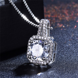 2.5ct Round Cut Diamond Pendant Halo Solitaire 14k White Gold Finish NO CHAIN