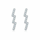 1.2ct Round Cut Diamond Geometric Minimal Stud Earrings 14k White Gold Finish