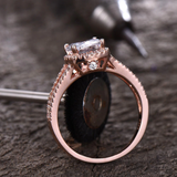 2ct Cushion Cut Diamond Engagement Ring Halo Split Shank 14k Rose Gold Finish