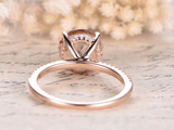 1.5ct Round Cut Morganite Engagement Ring Accents Solitaire 14k Rose Gold Finish