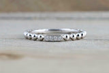 0.4ct Round Cut Diamond Wedding Ring Band 14k White Gold Over Ball Shank Minimal