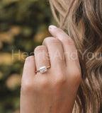 1ct Emerald Cut Simulated Diamond Solitaire Wedding Ring 14k Yellow Gold Plated