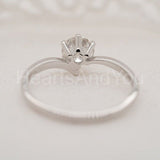 0.2ct Round Cut Moissanite Swirl Solitaire Engagement Ring 14k White Gold Plated
