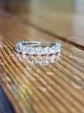 2.1ct Round Cut Moissanite Stackable Half Eternity Band 14k White Gold Plated
