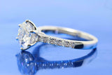 2ct Round Cut Diamond Engagement Ring Solitaire 14k White Gold Over with Accents