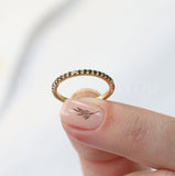 0.3ct Round Cut Simulated Black Diamond Minimalist Band 14k Yellow Gold Plated