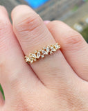 0.5ct Marquise Cut Simulated Diamond Cluster Wedding Band 14k Yellow Gold Plated