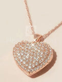 1.2ct Round Cut Moissanite Cluster Love Pendant 14k Rose Gold Plated NO CHAIN