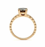 1ct Round Black Diamond Engagement Ring 14k Yellow Gold Finish Accents Solitaire