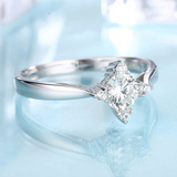 0.9ct Round Cut Diamond Engagement Ring 14k White Gold Finish Unique Solitaire