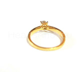0.3ct Round Moissanite 4 Prong Solitaire Engagement Ring 14k Yellow Gold Plated