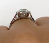4Ct Round Cut Diamond Antique Vintage Engagement Ring 14K White Gold Finish