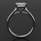 1ct Emerald Cut Diamond Engagement Ring 14k WhiteGold Finish East West Solitaire