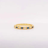 0.5ct Baguette Cut Simulated Sapphire Eternity Wed Band 14k Yellow Gold Plated