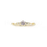 0.5ct Round Cut Moissanite Minimalist Engagement Ring 14k Yellow Gold Plated