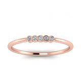 0.3ct Round Cut Moissanite Bezel Set Women Wedding Band 14k White Gold Plated