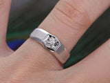 0.4ct Round Cut Diamond Engagement Ring Solitaire Women 14k White Gold Finish