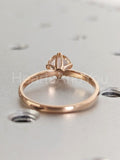 1ct Round Cut Simulated Peach Morganite Solitaire Ring 14k Yellow Gold Plated